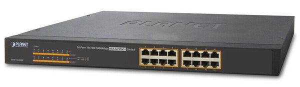 Switch Gigabit Ethernet PLANET GSW-1600HP 16 Ports 10/100/1000Mbps PoE+  HP   