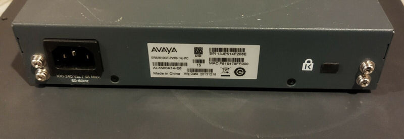 🔥 Avaya 3510GT-PWR+ Commutateur Gigabit 8 Ports PoE+ Géré 🌐  Avaya   