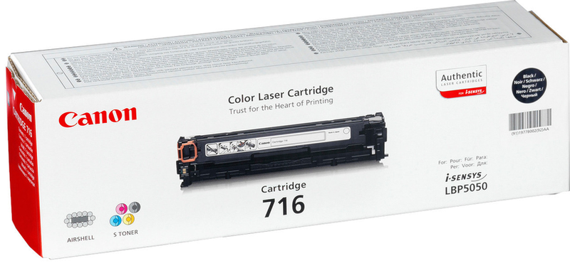 Toner CANON 716 - 1980B002 Original Neuf Noir 2300 Pages Pour i-Sensys LBP5050 Canon