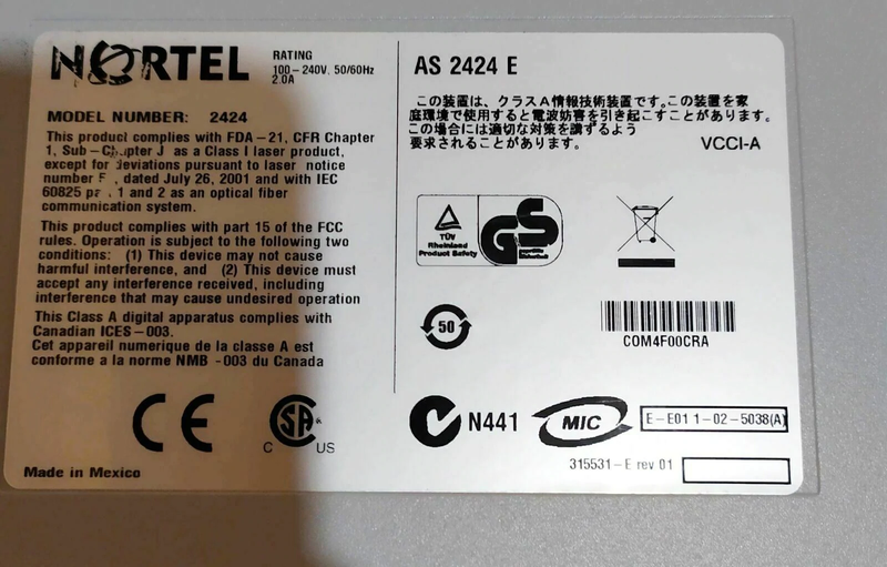 🔌 Nortel AS 2424 E : Le Commutateur d'Application Ultime pour votre Réseau Nortel